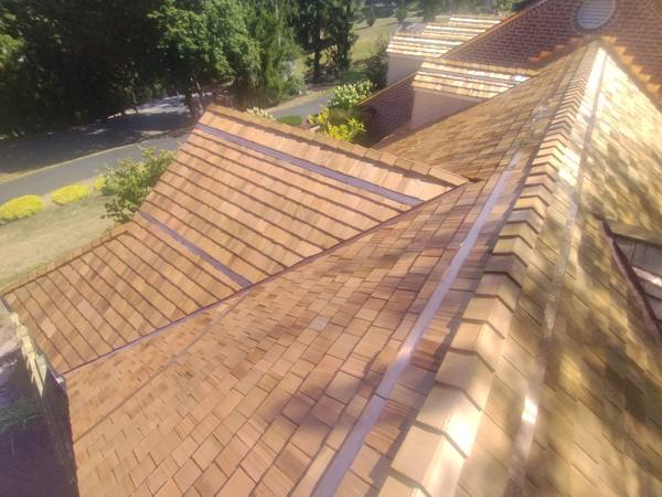 Cedar shake roof with dormers